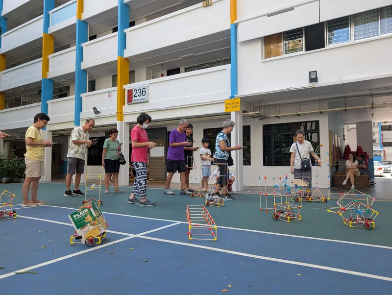 Seniors steer their builds across the court at Braddell Heights