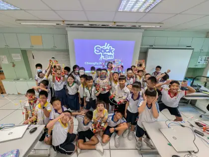 A whole class and their robots