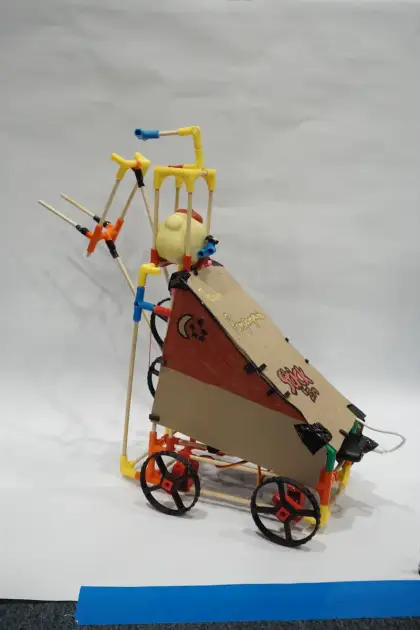A cardboard-bodied car