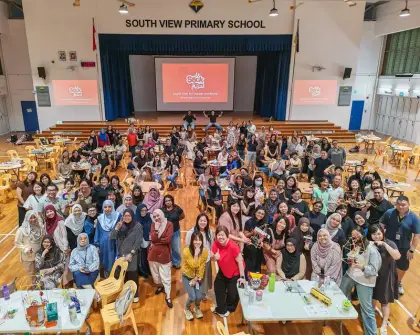 Staff bonding with 161 teachers at South View Primary