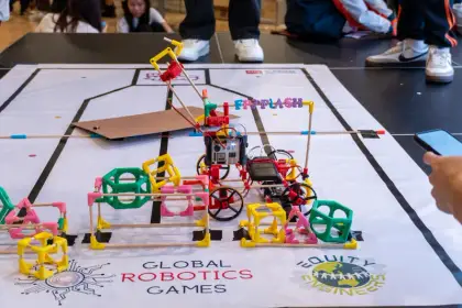 The finished course on the Global Robotics Games mat
