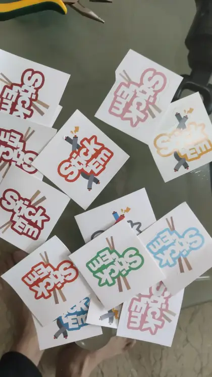 The first Stick 'Em stickers