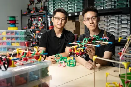 The founders in the 3D printer warehouse