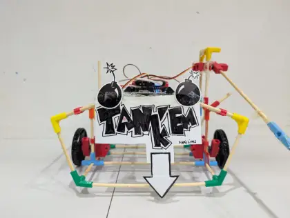 The Tanke cart, armed with paper bombs